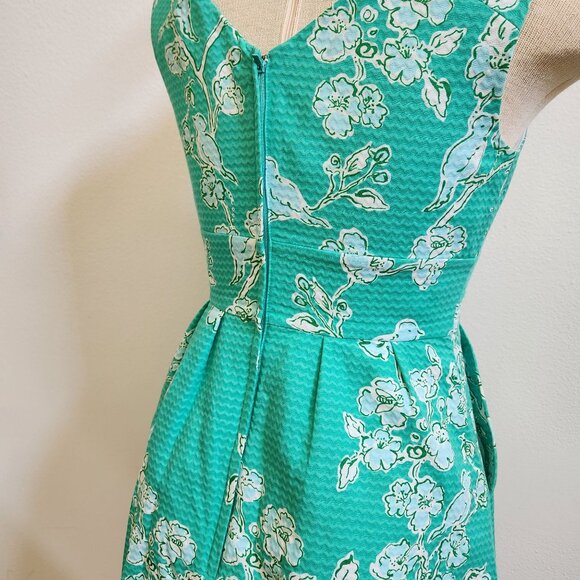 Lilly Pulitzer Parker Dress Birds & Bees Lagoon Green Rossette Mini Size… - Picture 13 of 16